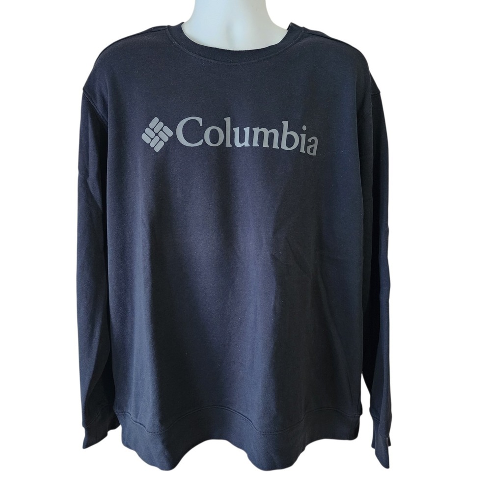 Columbia Men's 2XL Black Logo Crewneck Sweatshirt Pullover Fleece Outdoor 2XL